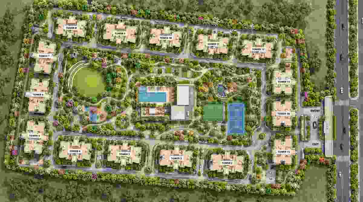 Adarsh Urbanite master plan – 27 towers on 52.5 acres, Whitefield–Hoskote Road, Bengaluru